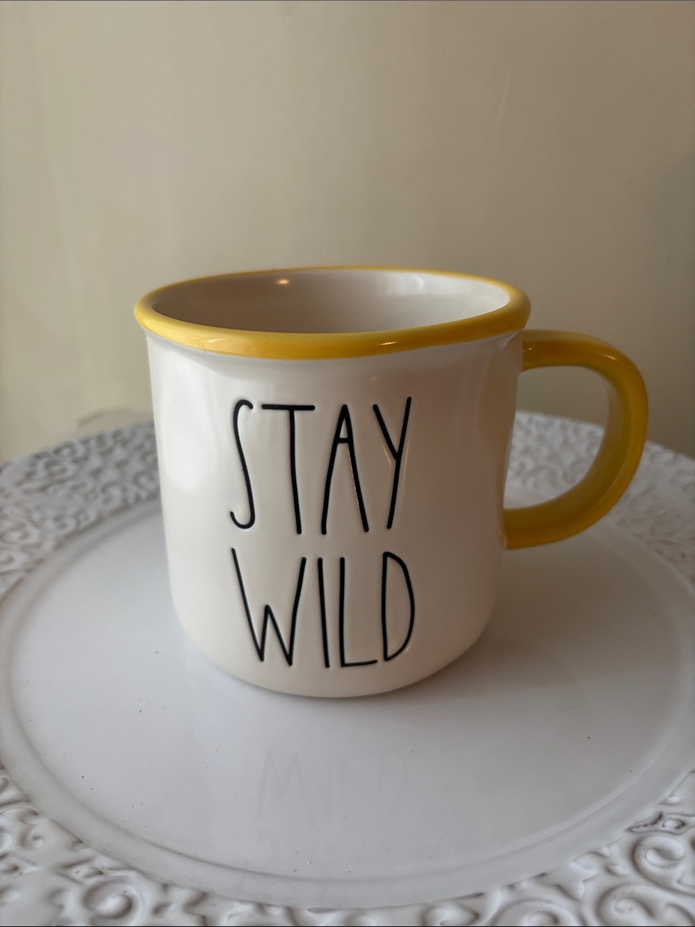Rae Dunn STAY WILD Mug with Yellow Accent